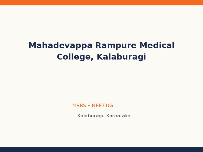 Mahadevappa Rampure Medical College, Kalaburagi